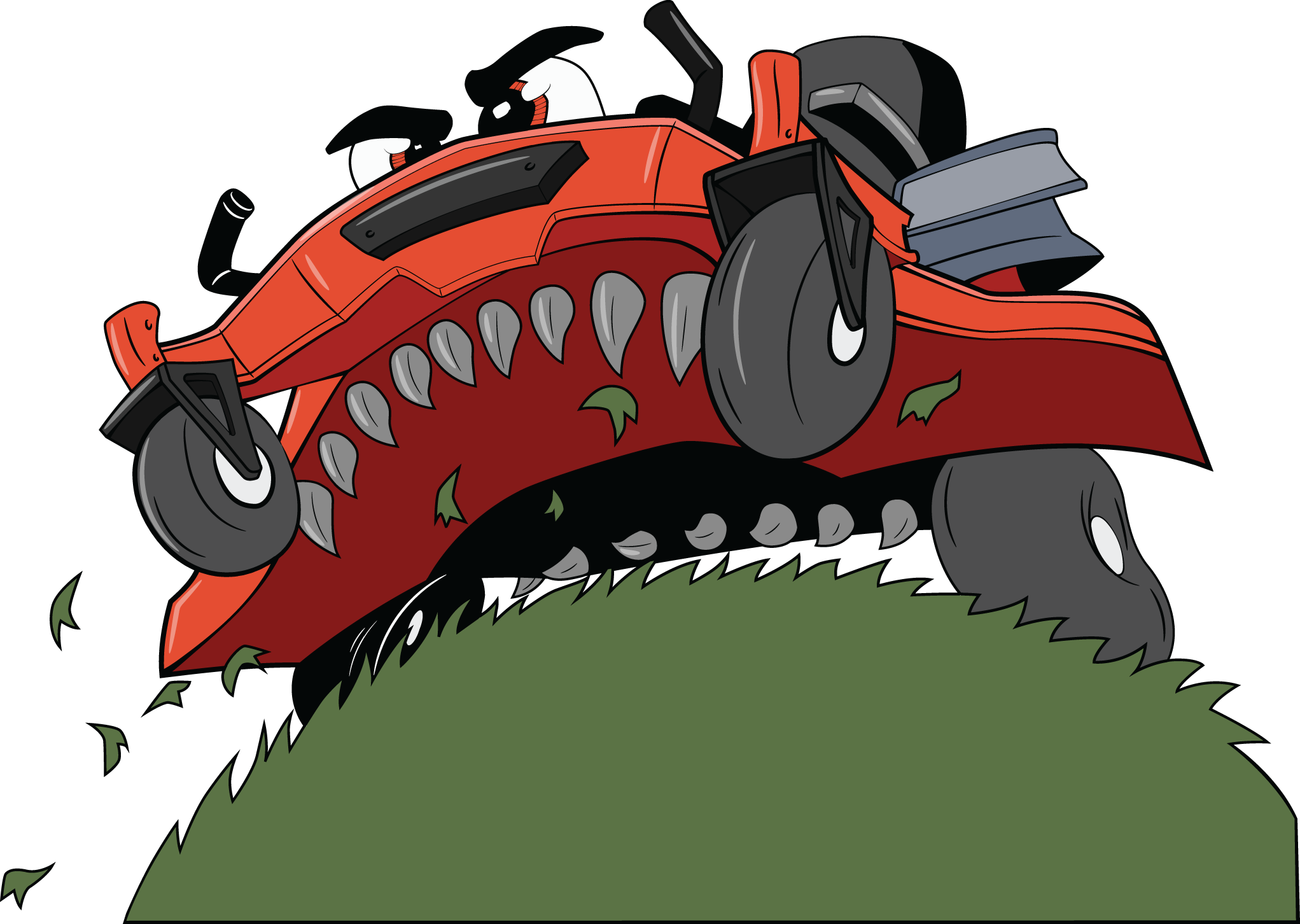 cartoon lawn mower